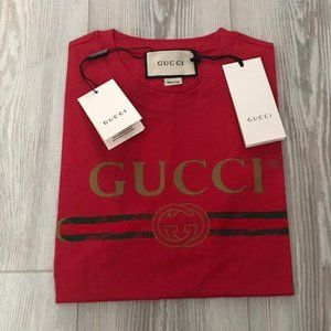 Gucci Men Red Cotton Basic Shirt Size:XXL